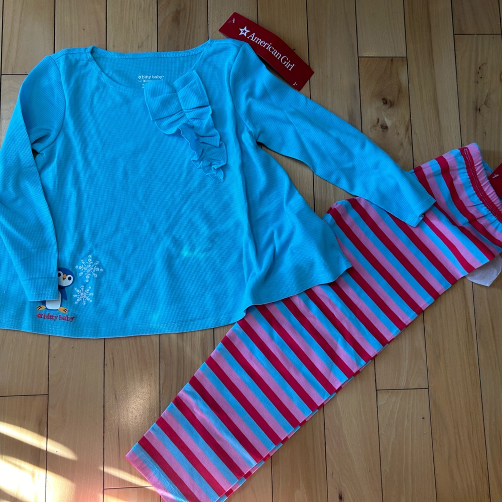 American Girl Bitty Baby Girls penguin pajama set NWT size 6